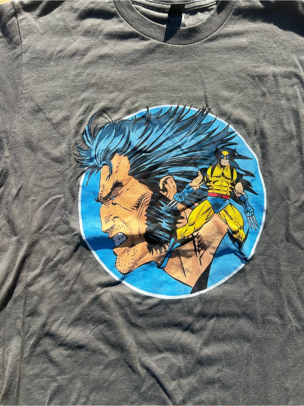 🎃2/$8- Wolverine Graphic Tee with Blue and Yellow Artwork - Picture 2 of 7